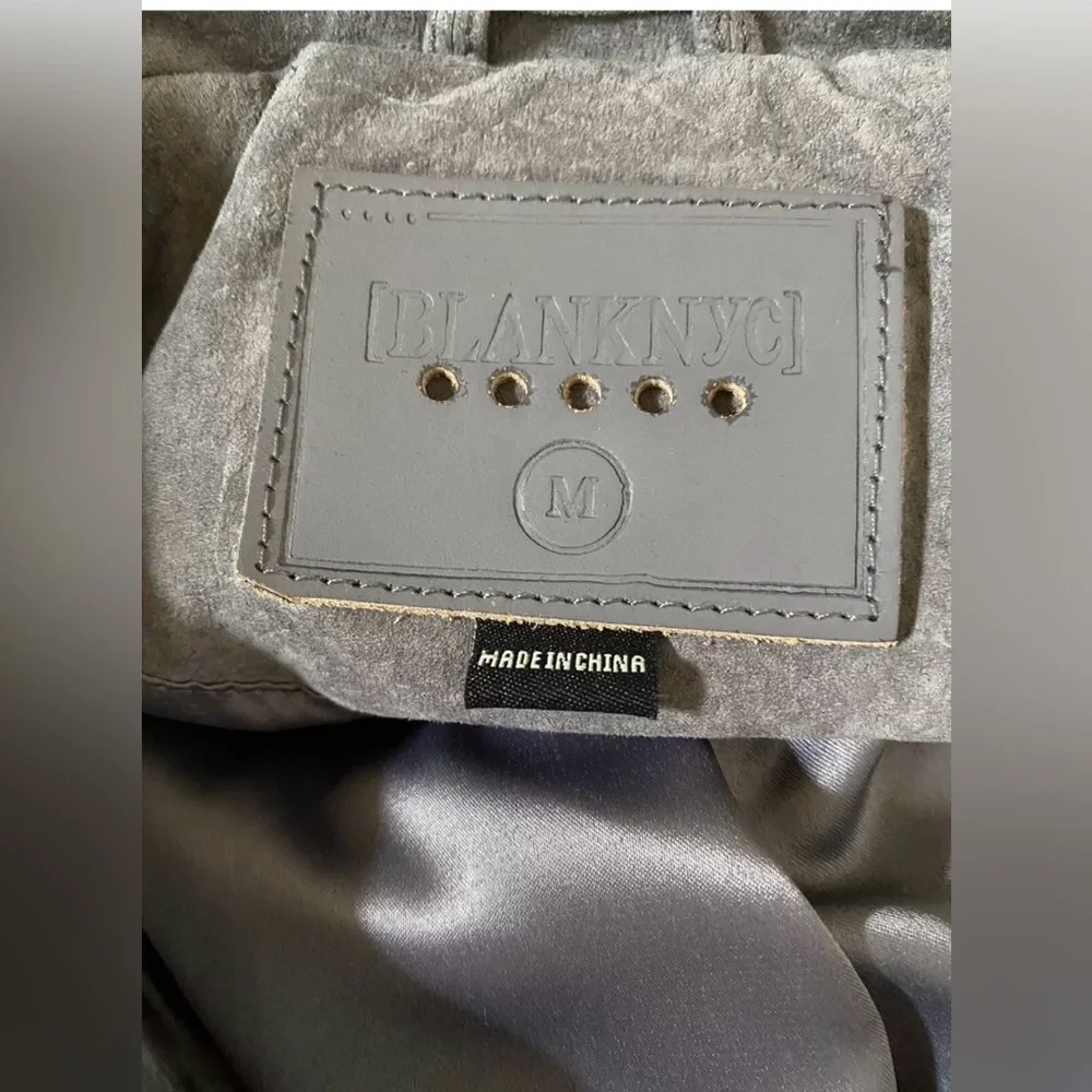 NWT BLANKNYC Suede Moto Jacket in Silver Screen Sz M - Picture 8 of 9